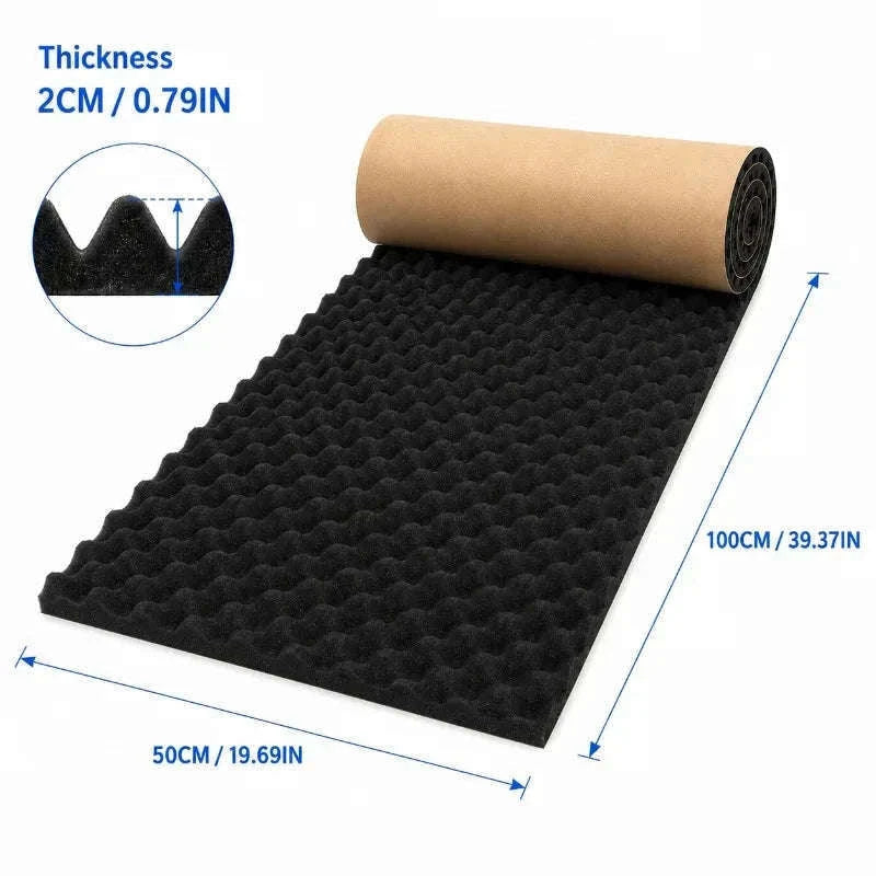 2cm Self Adhesive Acoustic Foam Roll High Density Sound Absorbing Insulation Foam-2cm-50x200cm