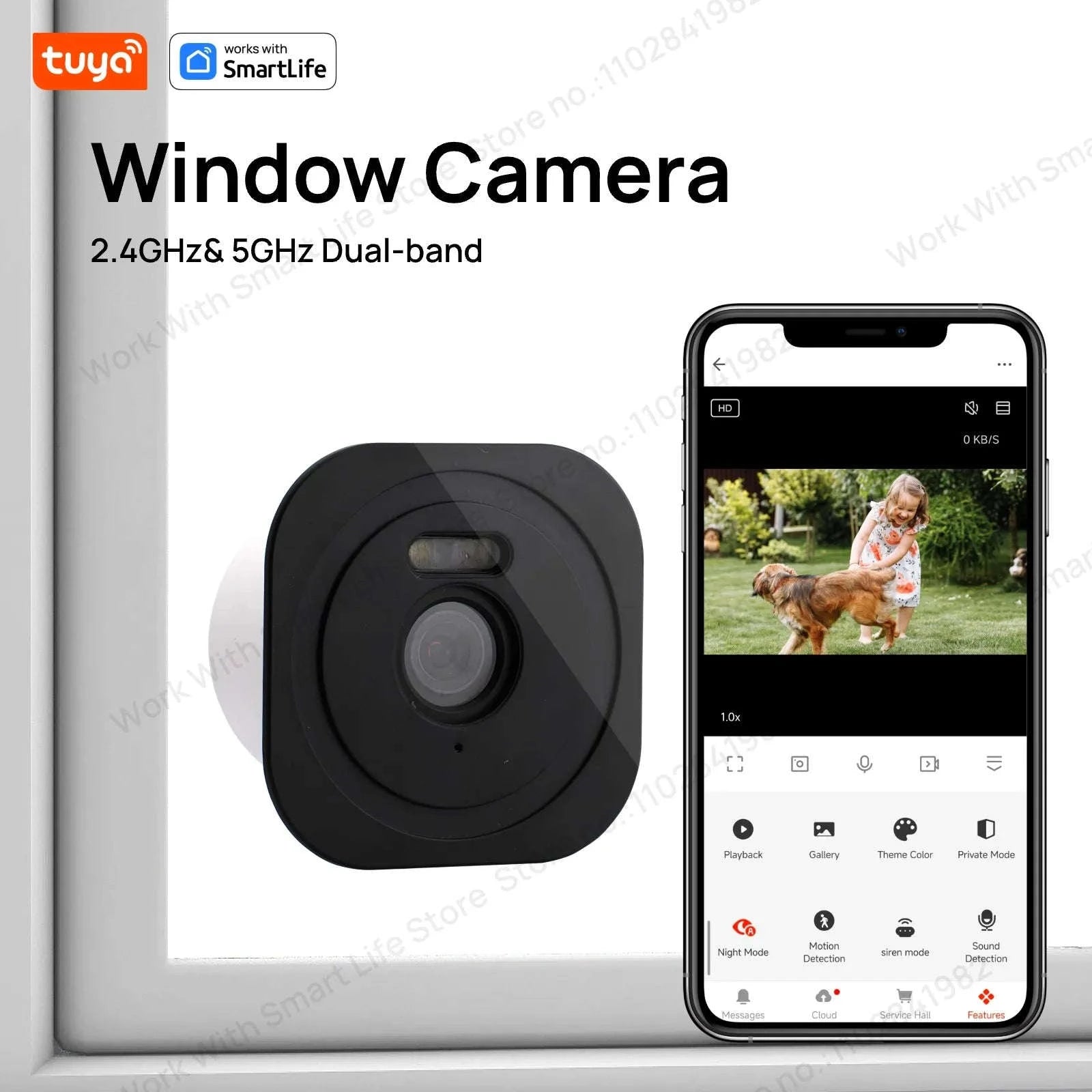 2K 3MP Window Security Camera with Color Night Vision & Dual WiFi-3MP 2.4G5G 1 Pack / China Mainland
