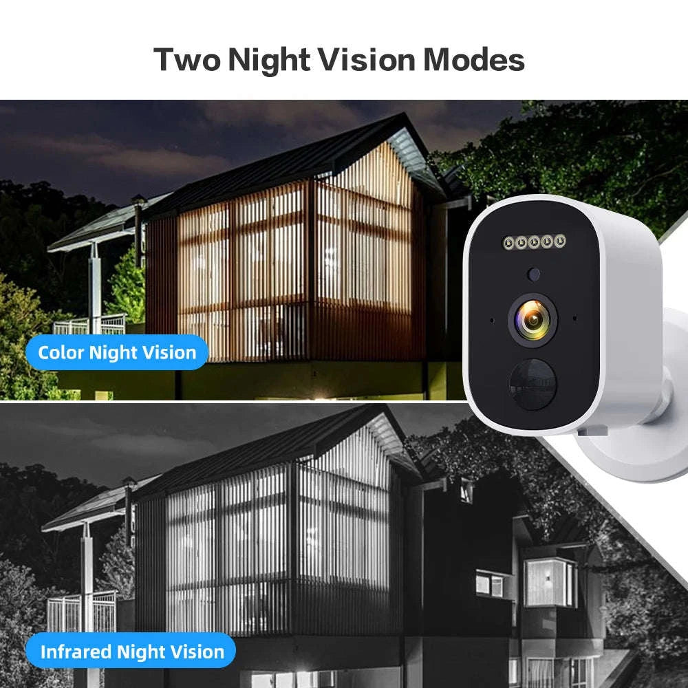 2K 3MP Wireless Solar Security Camera with Battery and Night Vision-2K Solar Panel Cam / United States