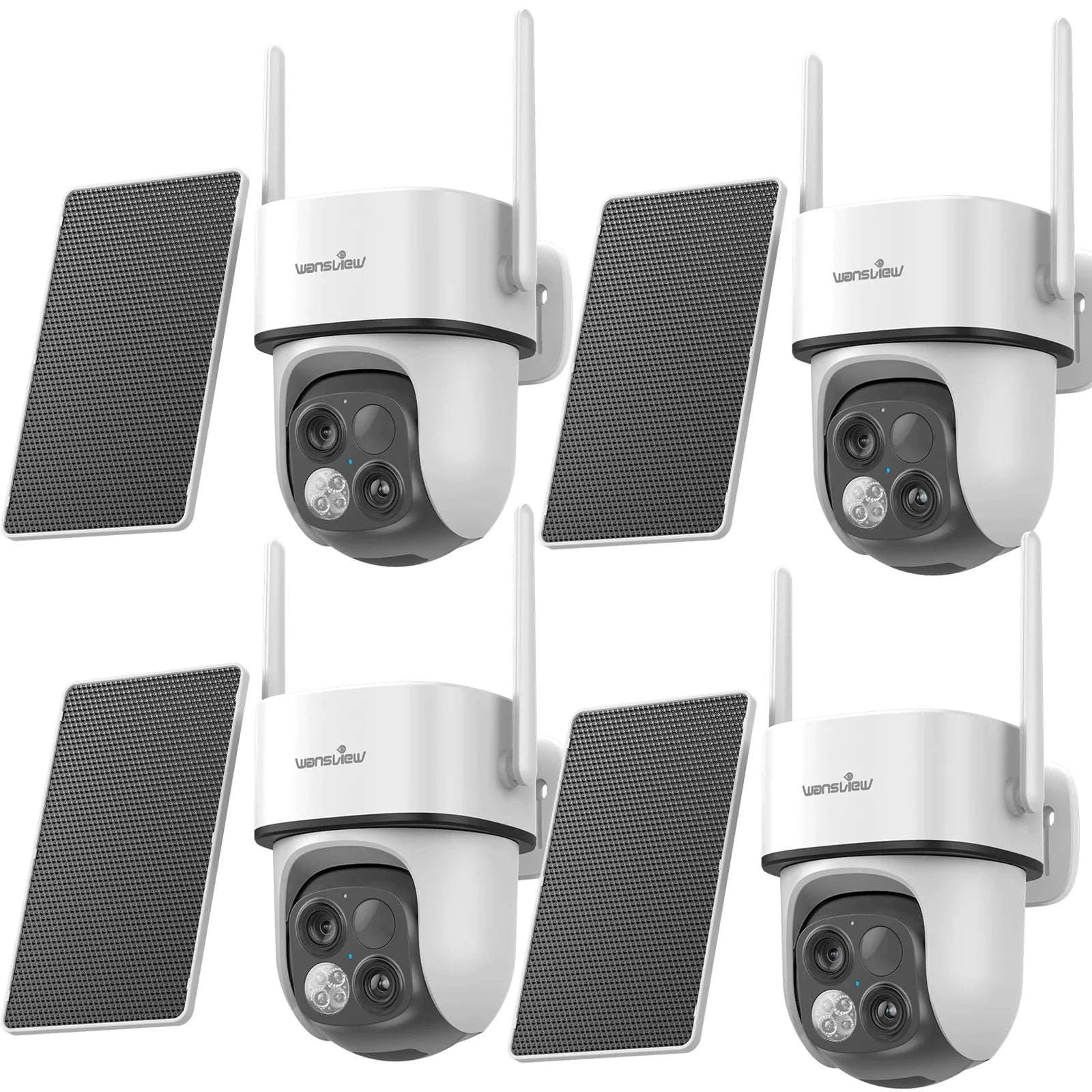 2K Dual Lens Solar Wireless Outdoor PTZ Security Camera-4PCS / Germany