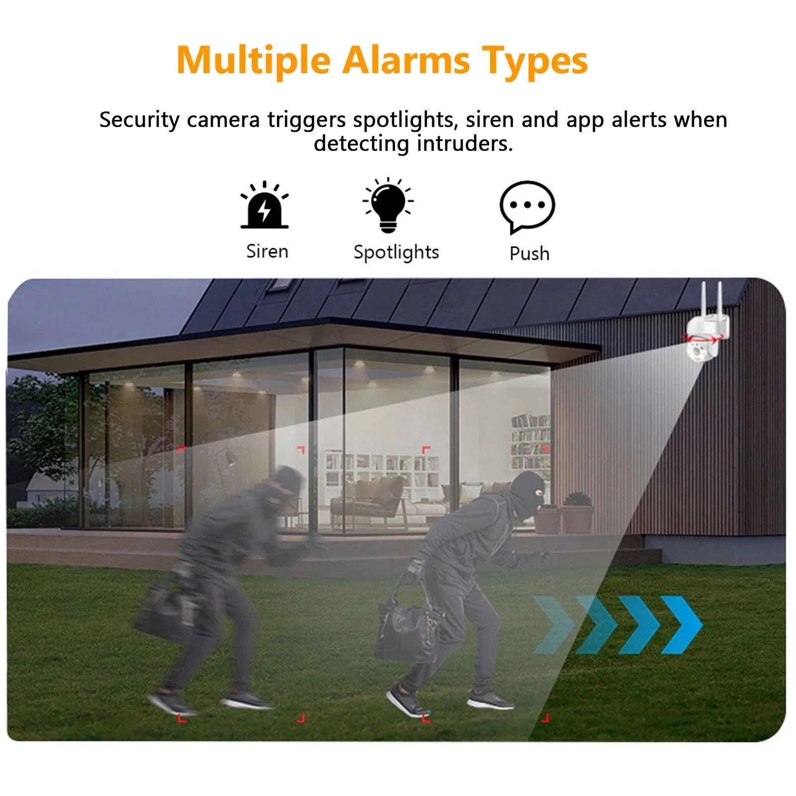 2K Dual Lens Solar Wireless Outdoor PTZ Security Camera-4PCS / Germany