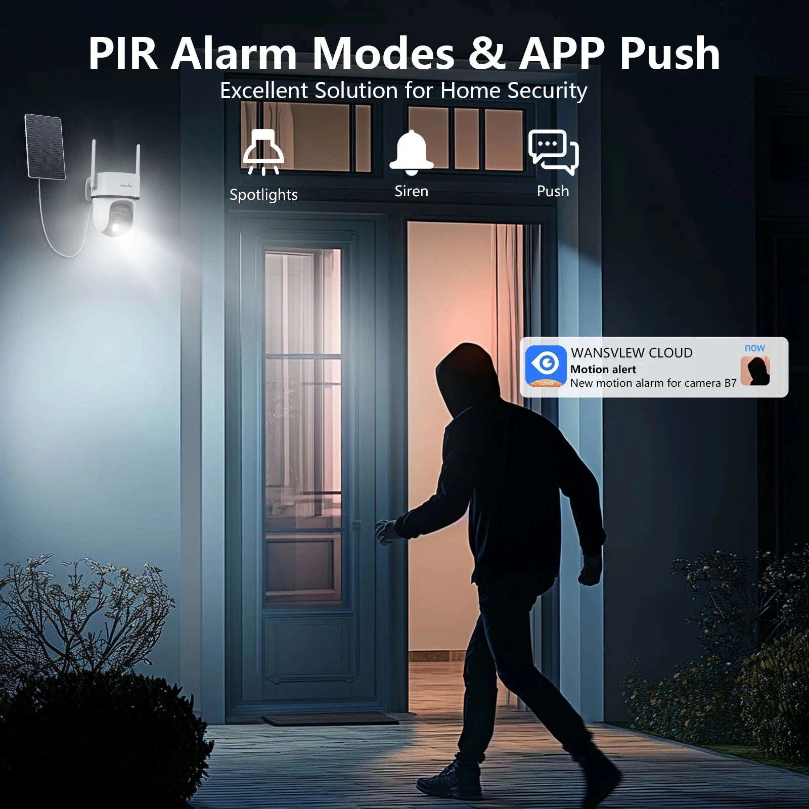 2K Dual Lens Solar Wireless Outdoor PTZ Security Camera-4PCS / Germany
