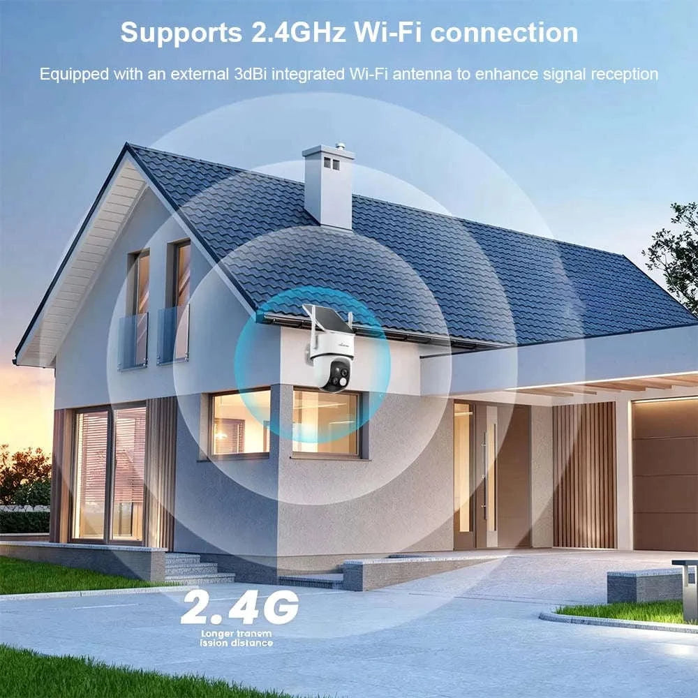 2K Dual Lens Solar Wireless Outdoor PTZ Security Camera-4PCS / Germany