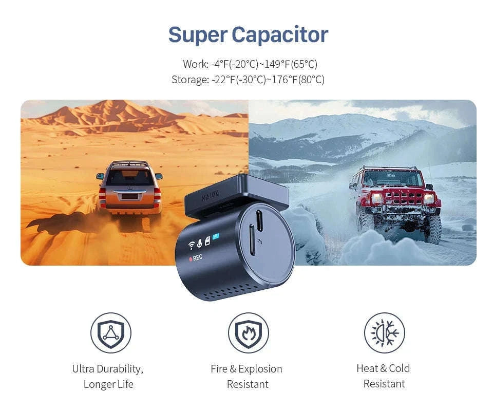 2K Mini Dash Cam with WiFi, Voice Control and Parking Monitor-MINI3 Pro / 32G