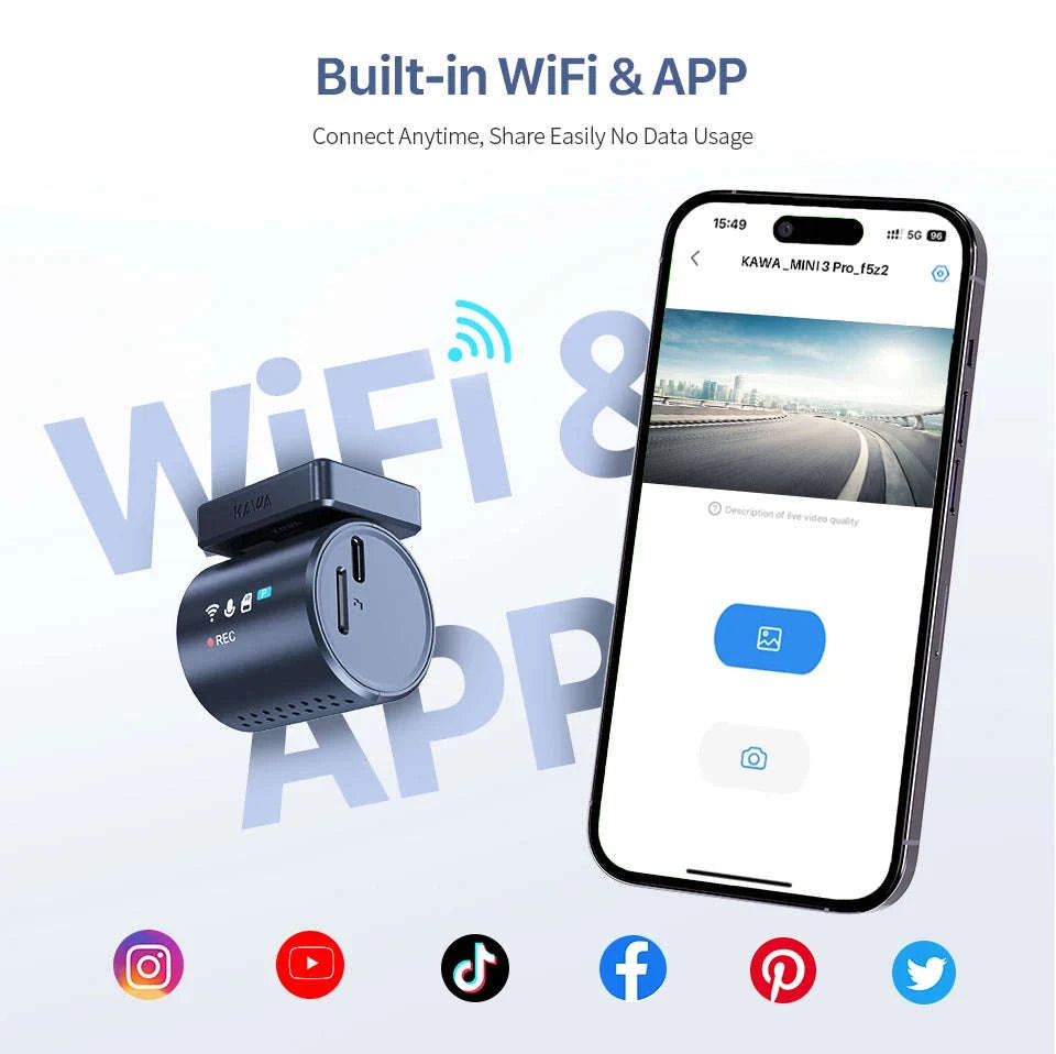 2K Mini Dash Cam with WiFi, Voice Control and Parking Monitor-MINI3 Pro / 32G