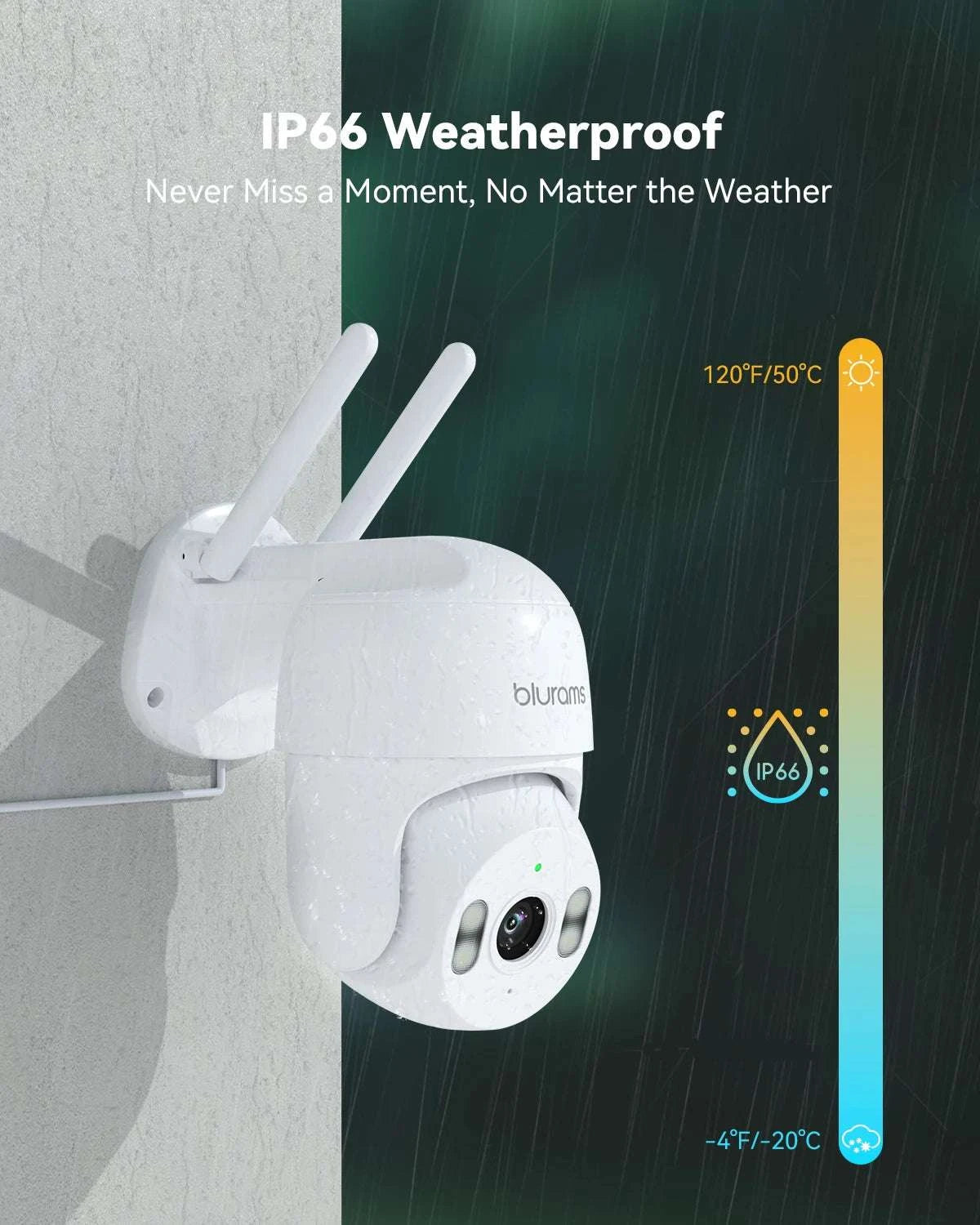 2K Outdoor Security Camera 360° PTZ with Color Night Vision-EU Plug