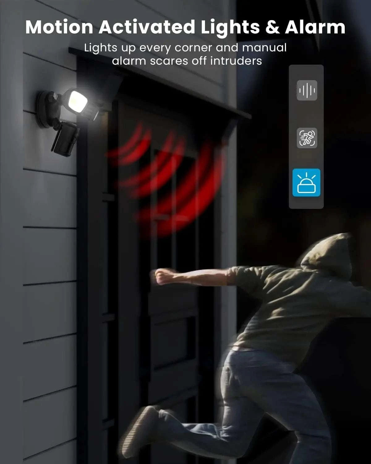 2K Outdoor Security Camera with Motion Sensor, Siren & Night Vision-United States