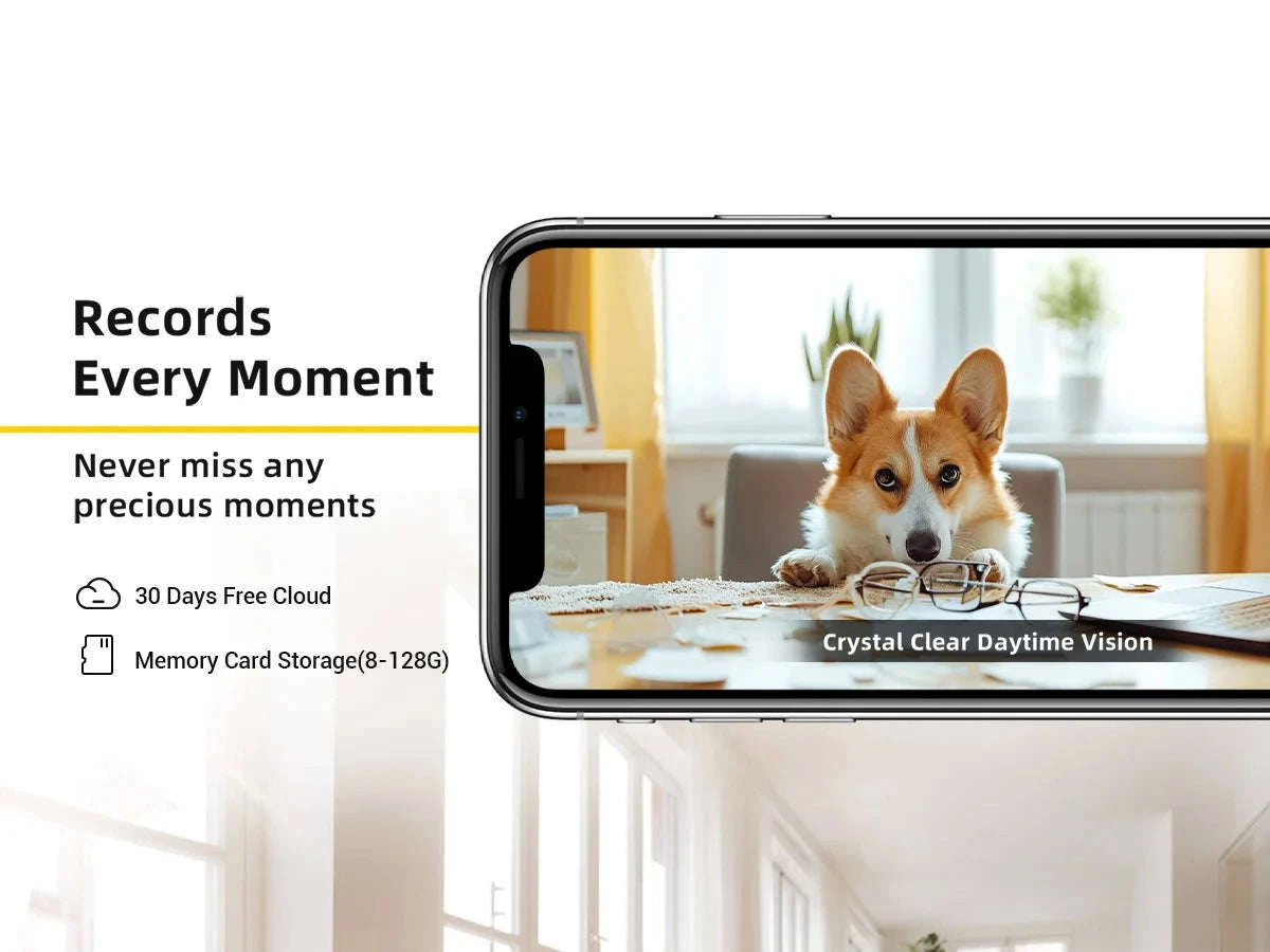 2K Pet Camera with App, Dual-Band WiFi, 360° Pan & Tilt, 2-Way Audio, Night Vision-USB
