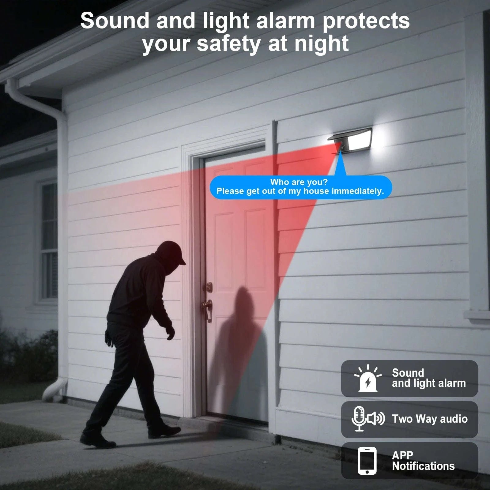 2K Solar Wall Light Camera with Color Night Vision and Human Detection-1PC Camera / spain