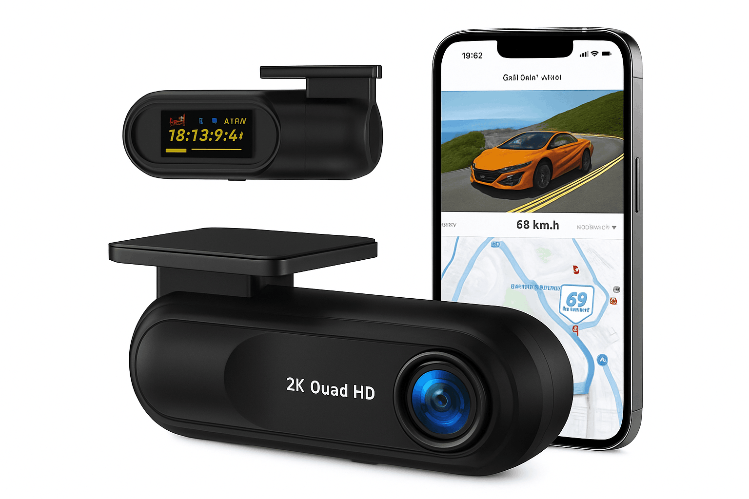 2K WiFi Dash Cam with Night Vision and GPS Support-Only S40 Dashcam / 64G