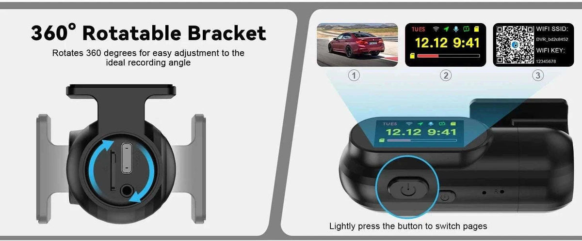 2K WiFi Dash Cam with Night Vision and GPS Support-Only S40 Dashcam / 64G