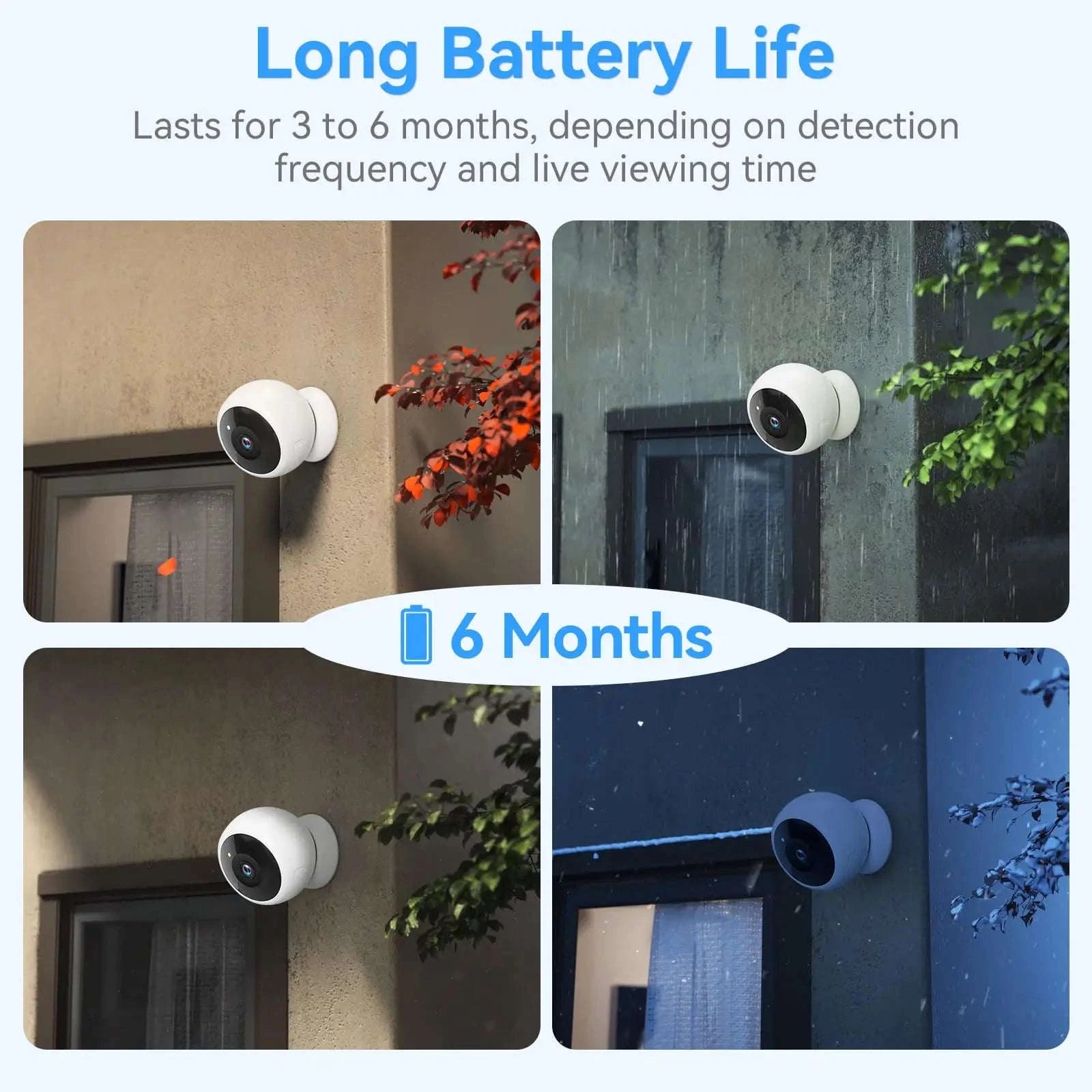 2K WiFi Security Camera Outdoor Magnetic Wireless with Night Vision-White