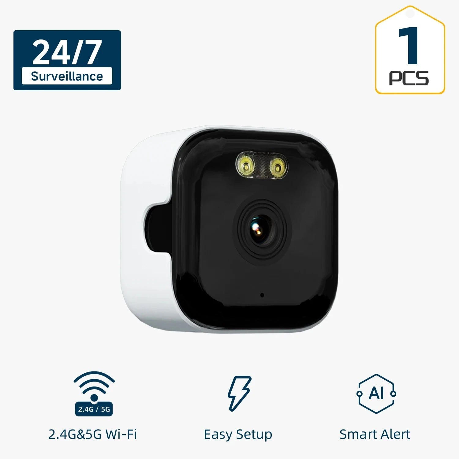 2K Window Security Camera No-Drill with Motion Detection & Night Vision-Window Cam-1pcs