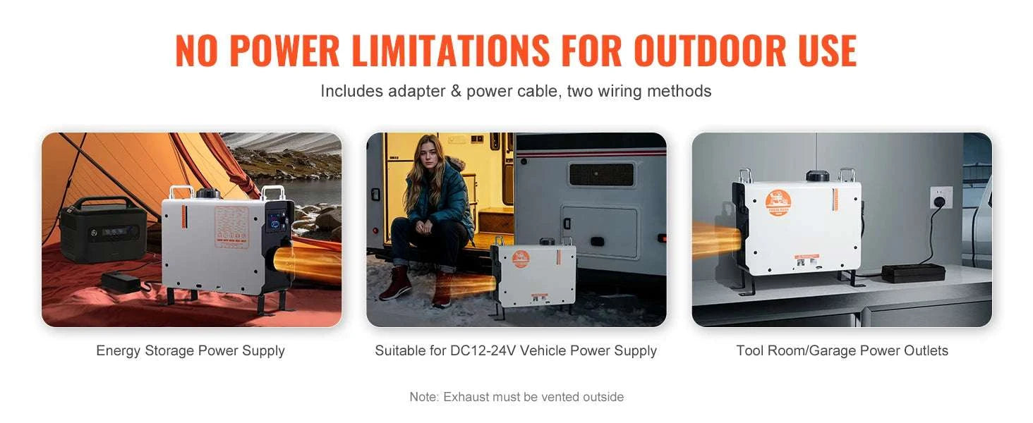 2KW Diesel Air Heater 12V/24V with Remote, App & CO Alarm-2KW / United States