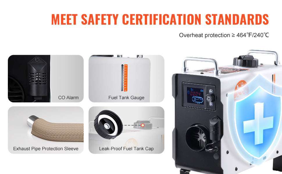 2KW Diesel Air Heater 12V/24V with Remote, CO Alarm & Display-