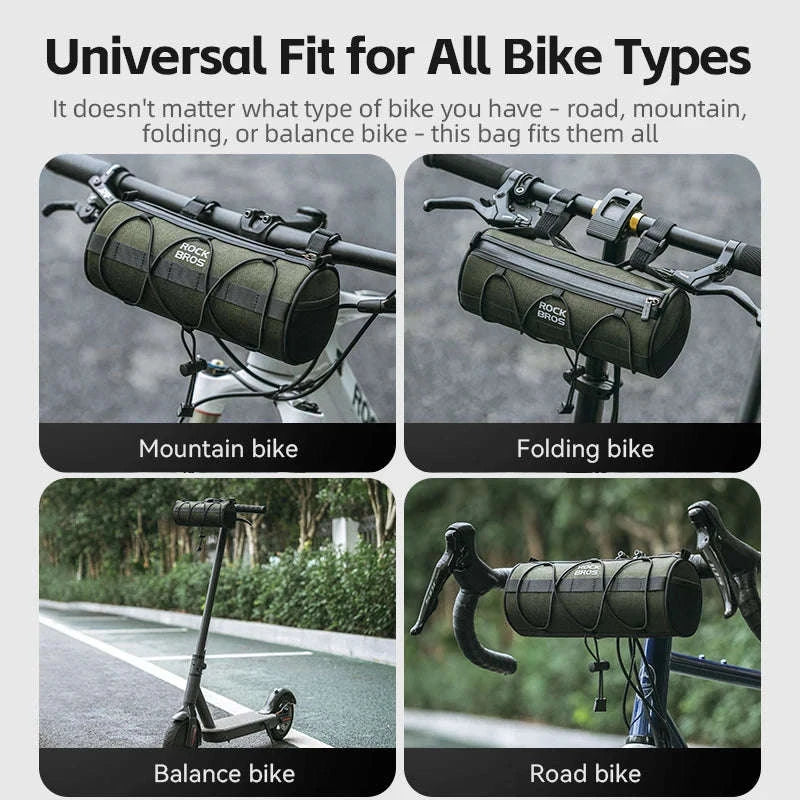 2L Bicycle Handlebar Bag with Shoulder Strap & 3-Point Mount-W009 / About 2L
