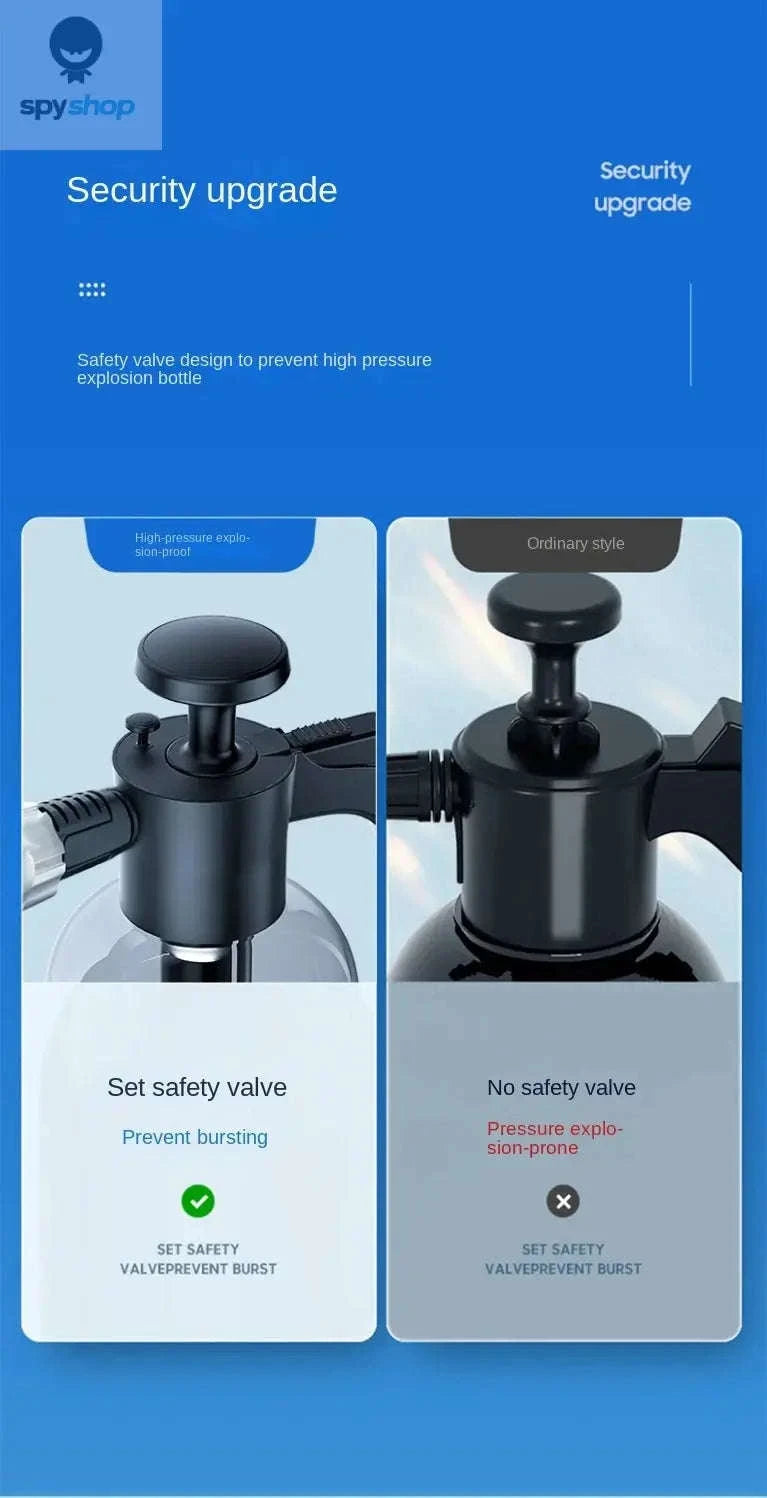 2L Hand Pump Foam Sprayer with 3 Nozzles-black