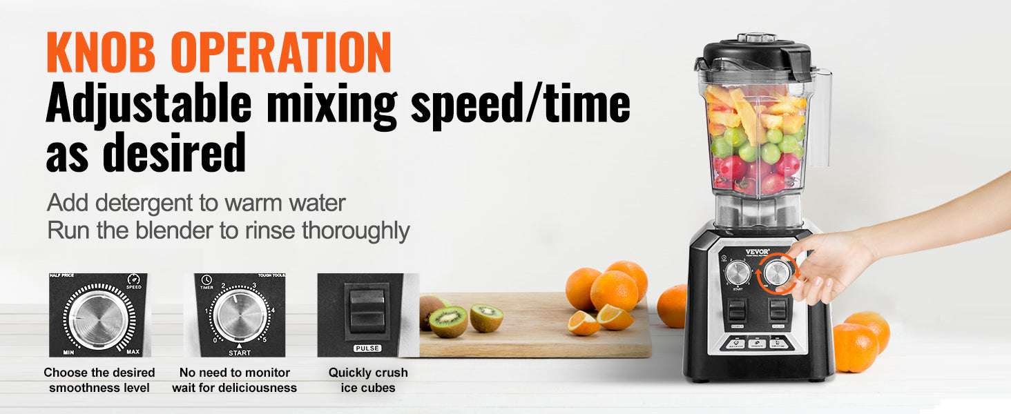 2L Professional Smoothie Blender 2200W High Power Countertop Mixer-WHITE / United States