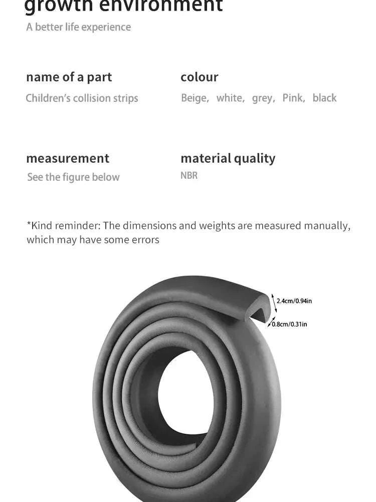 2M Baby Safety Bumper Strips for Table Edges-Beige