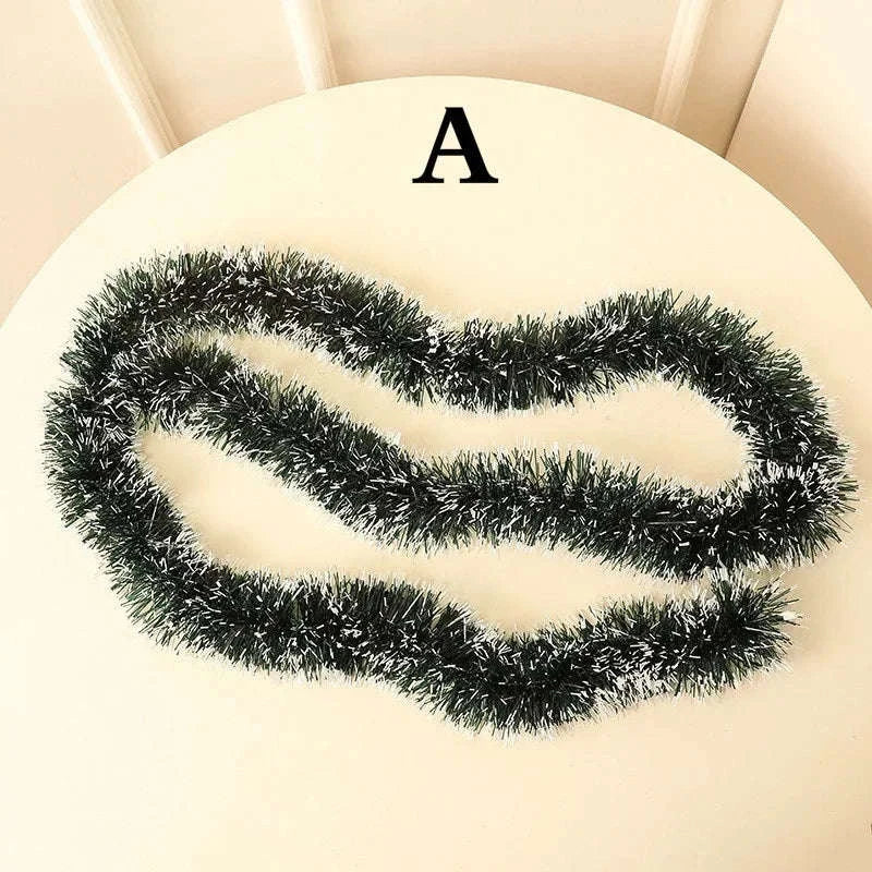 2m Dark Green Christmas Ribbon Garland Decoration-D
