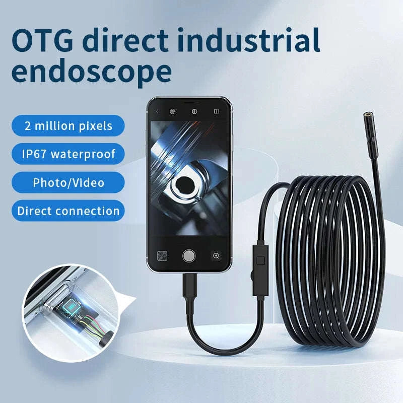 2MP Endoscope Camera 8mm for iPhone and Android, Dual Lens-Single Lens / United States / 1m
