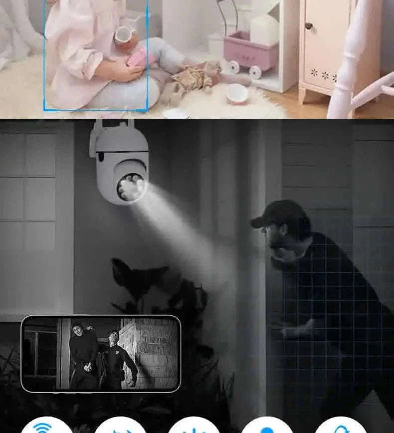 2MP Outdoor WiFi Security Camera with Color Night Vision & 2-Way Audio-US Plug