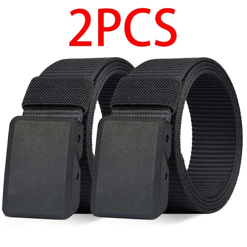 2PC Tactical Nylon Belt Set with Automatic Buckle-2PC 03A black / 120cm