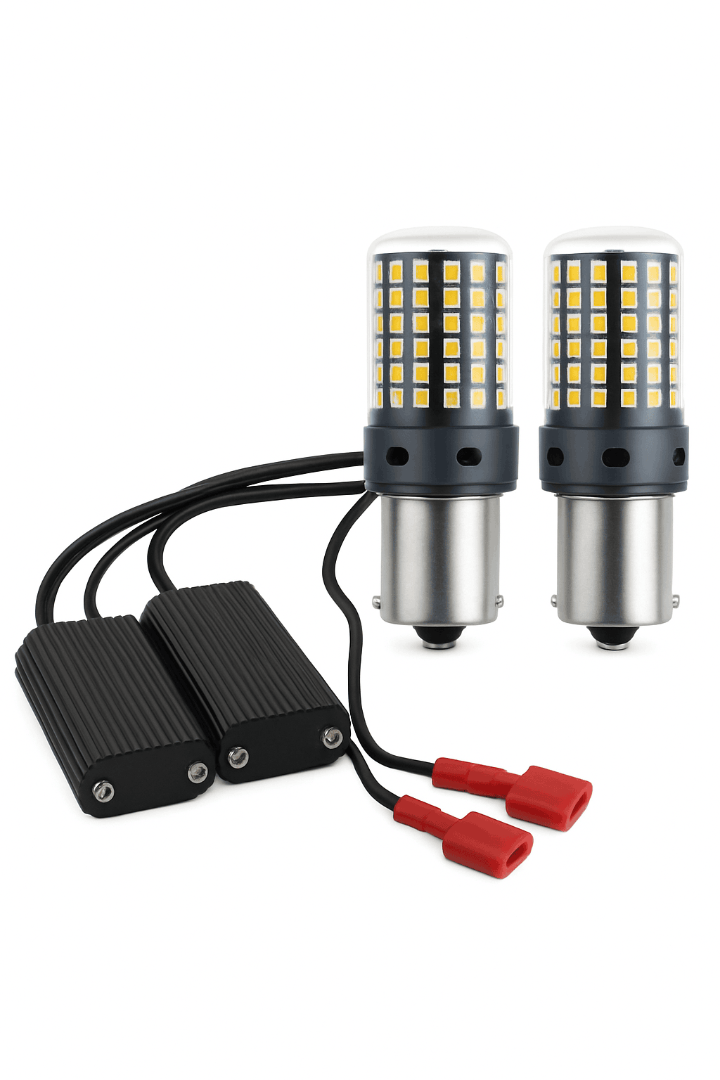 2PCS 1156 BA15S P21W BAU15S PY21W Canbus No Error LED Lights 7440 W21W T20 Car DRL Turn Signal Dual Mode Switchback Dual Color-1156 BAU15S PY21W / White-Yellow