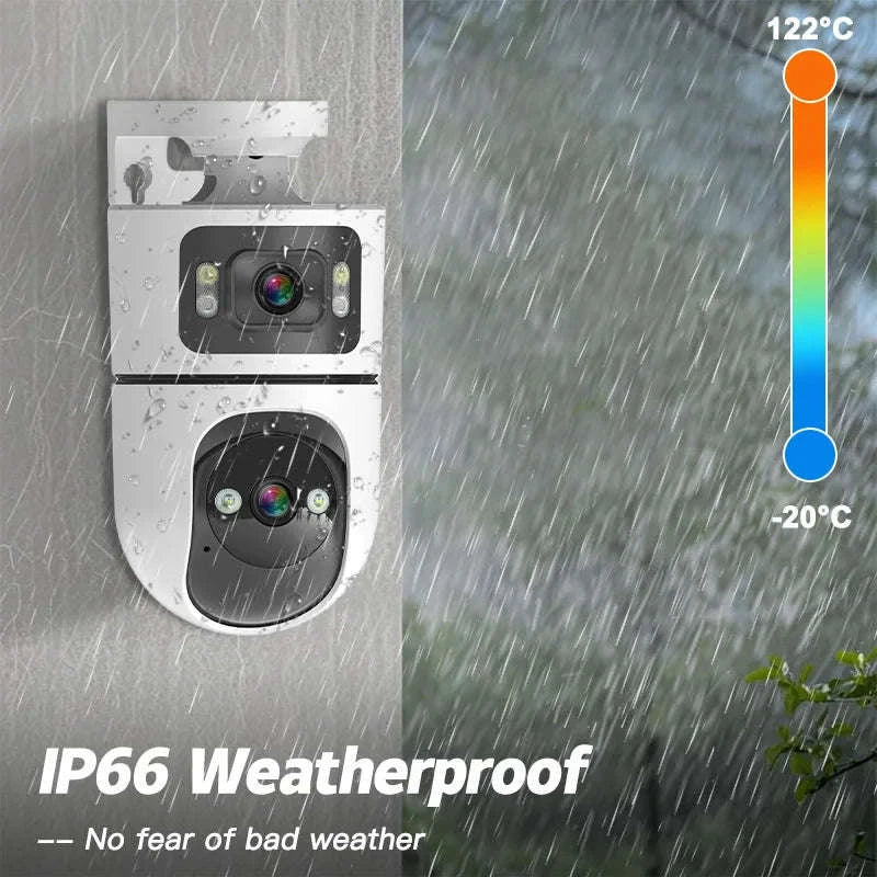 2PCS 3MP WiFi Pan Tilt Outdoor Security Cameras with Night Vision-WiFi NO Card 2PCS / United States
