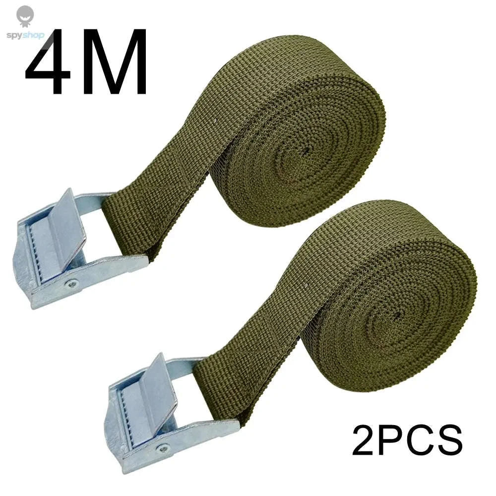 2pcs 4M Zinc Alloy Cargo Straps with Pressure Buckles-Blue