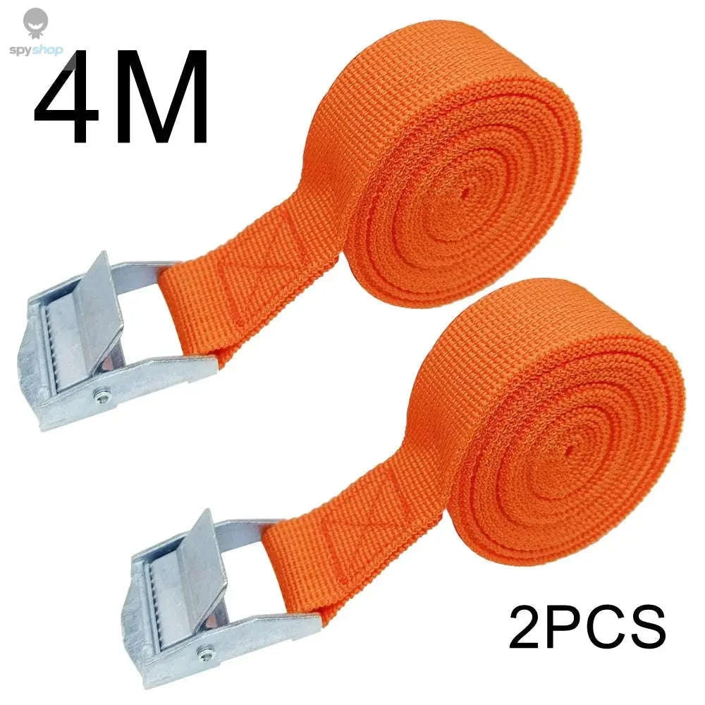 2pcs 4M Zinc Alloy Cargo Straps with Pressure Buckles-Blue