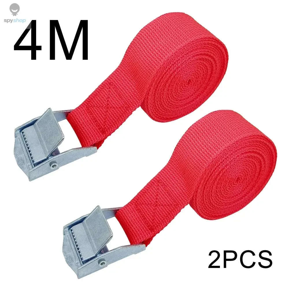 2pcs 4M Zinc Alloy Cargo Straps with Pressure Buckles-Blue