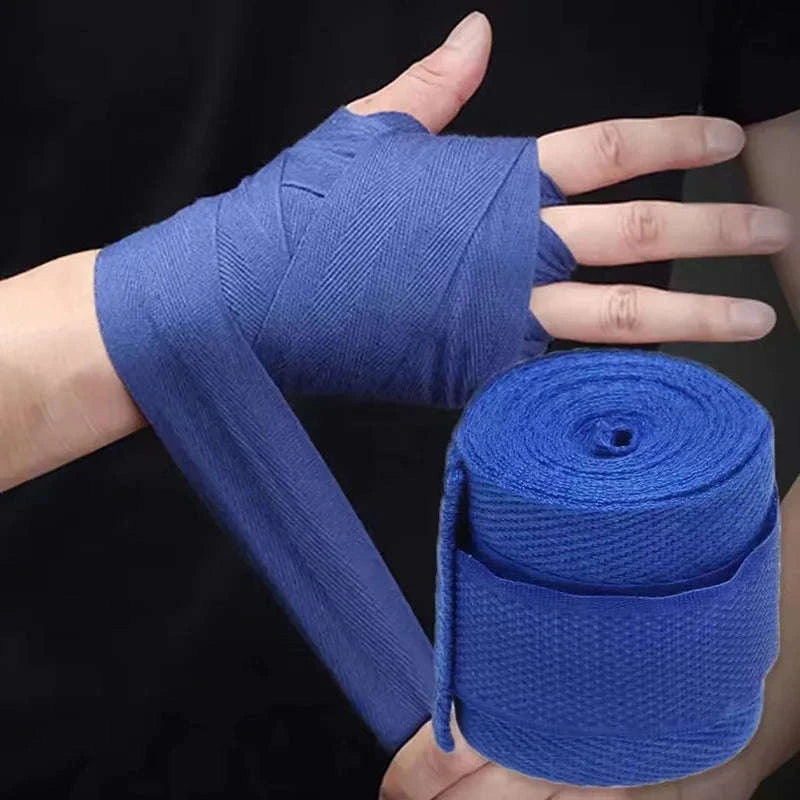 2PCS Boxing Hand Wraps Bandages – Cotton Training Straps-Blue / 1.5M