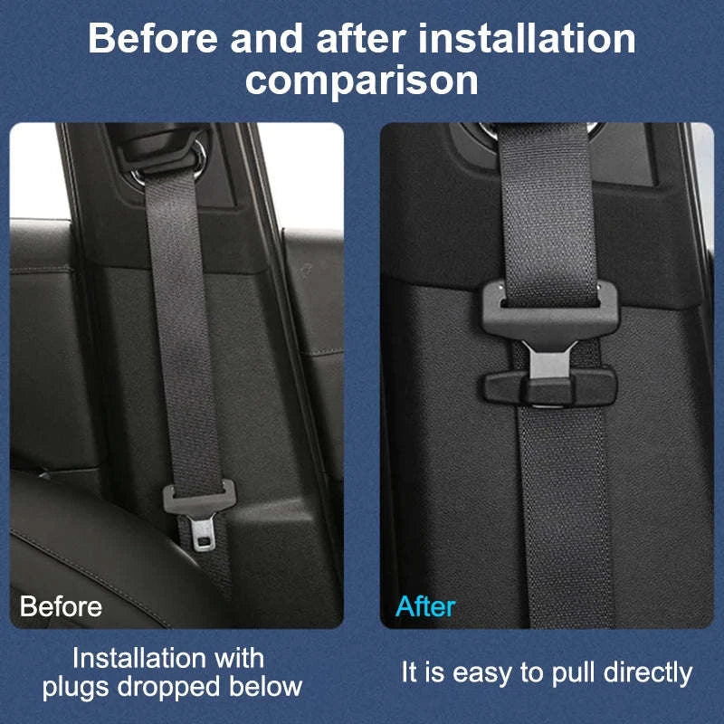 2pcs Car Seat Belt Holder Clip Black-Black 2pcs