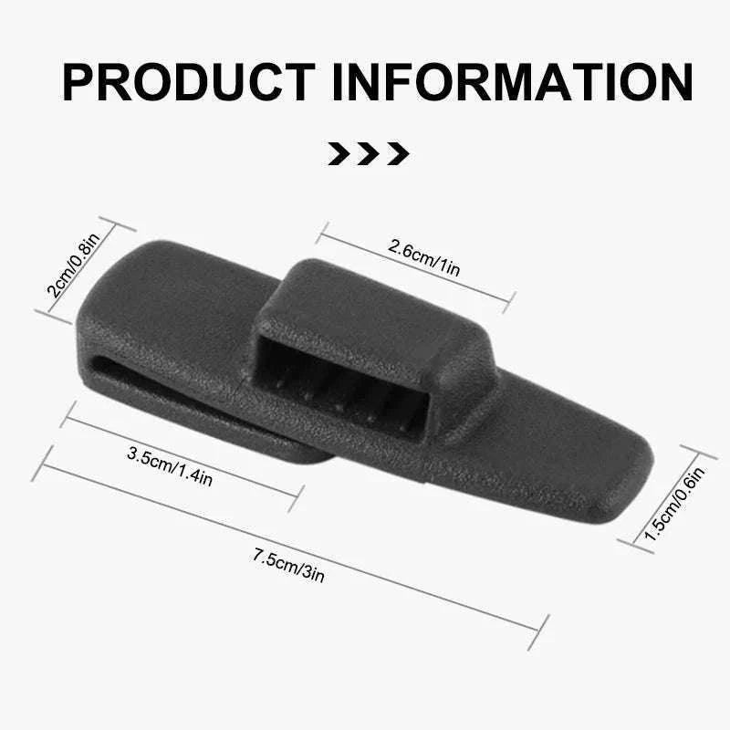 2pcs Car Seat Belt Holder Clip Black-Black 2pcs