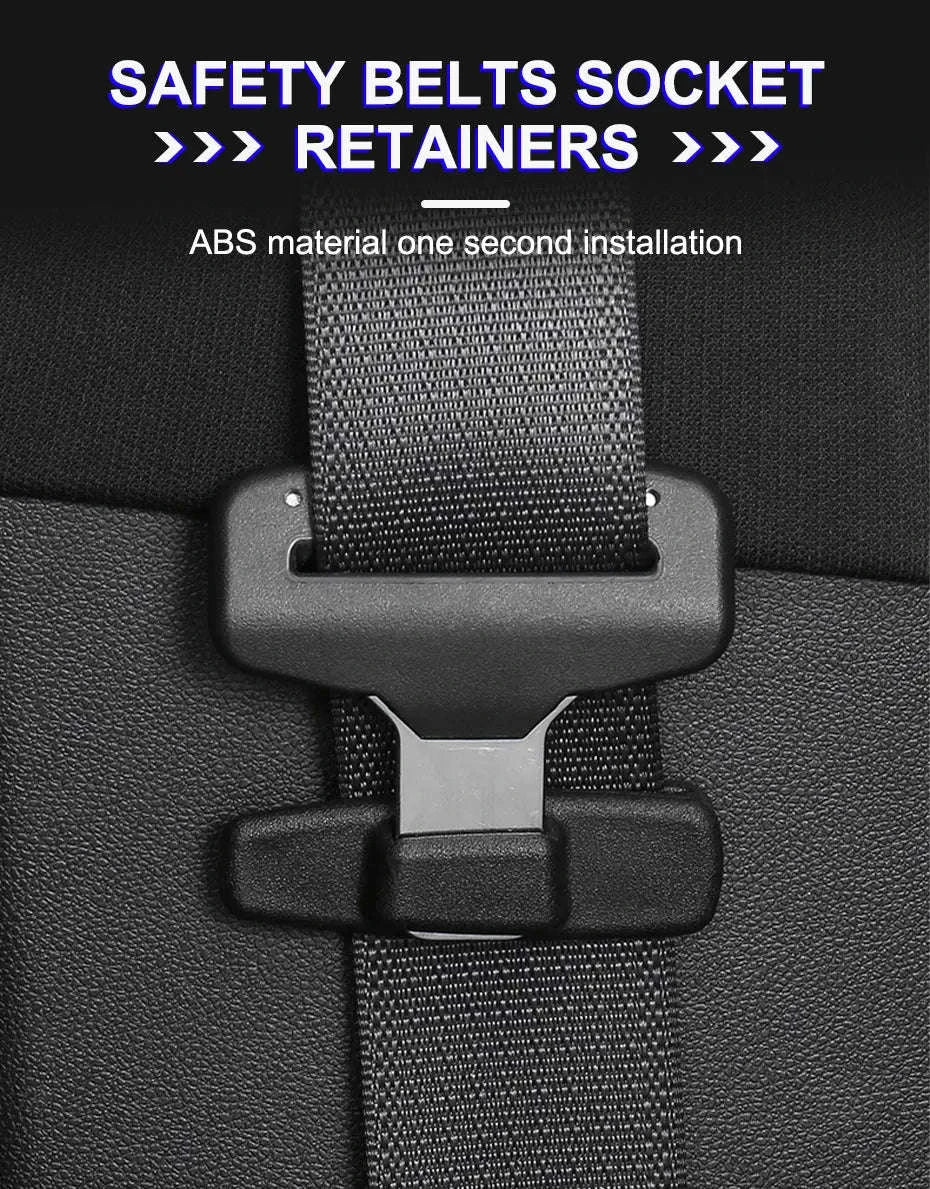 2pcs Car Seat Belt Holder Clip Black-Black 2pcs