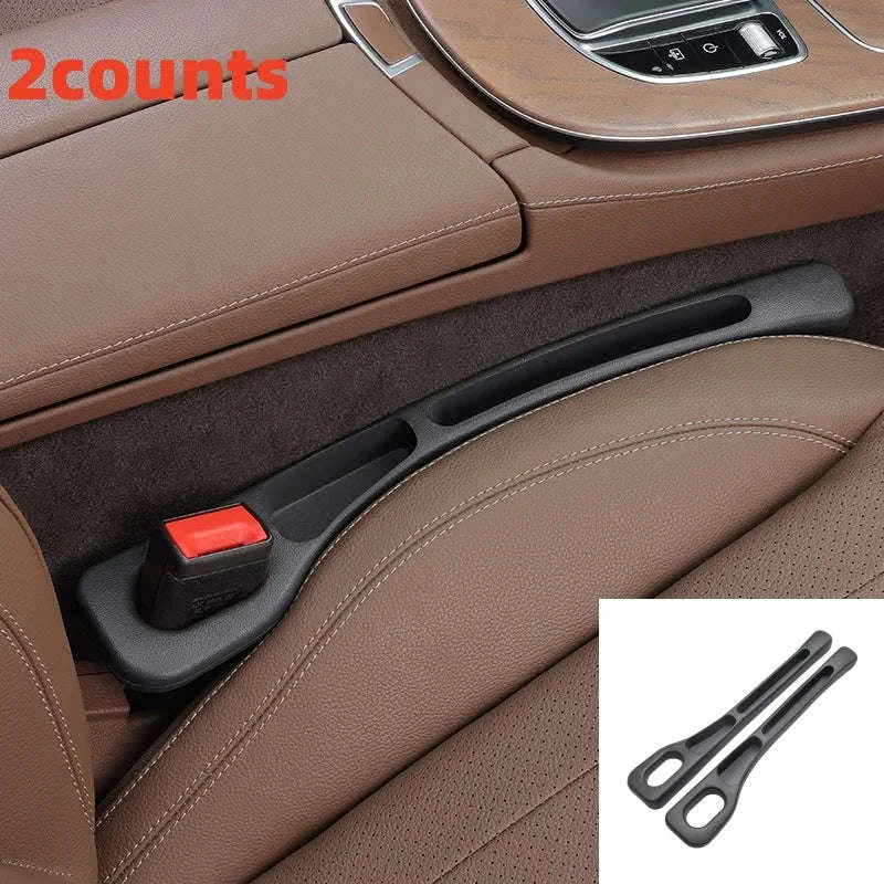 2PCS Car Seat Gap Filler with Storage Grooves-Brown / United States
