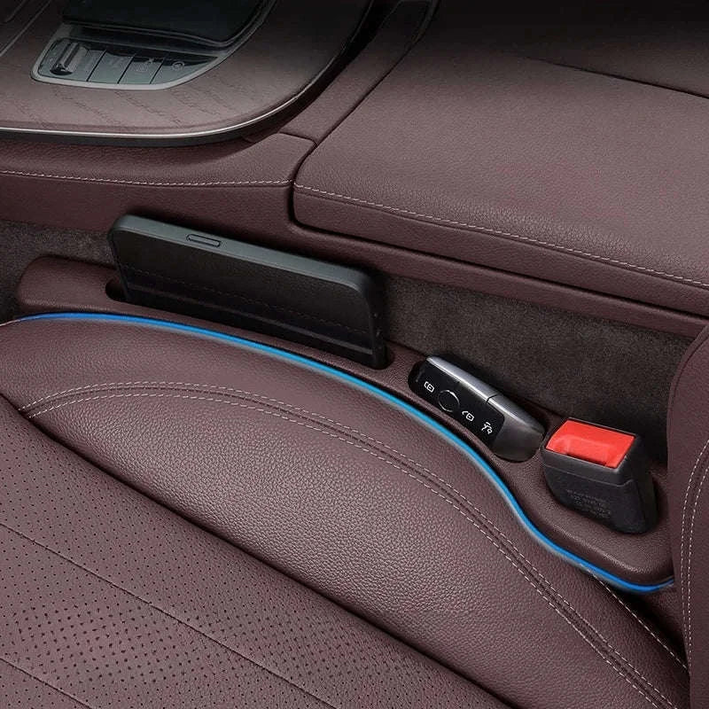 2PCS Car Seat Gap Filler with Storage Grooves-Brown / United States