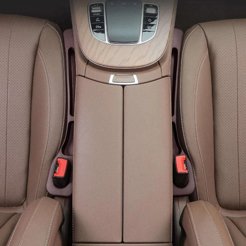 2PCS Car Seat Gap Filler with Storage Grooves-Brown / United States