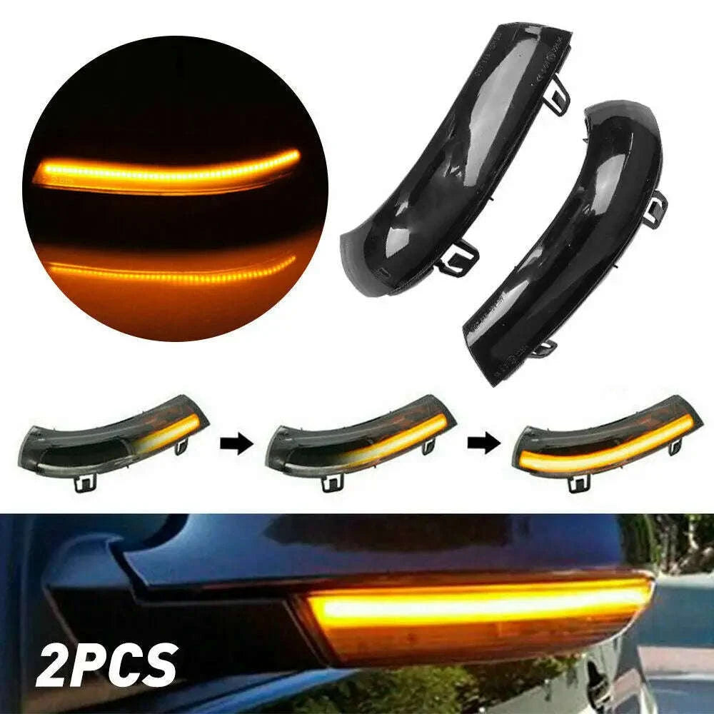 2pcs Dynamic LED Turn Signal Mirror Indicator Light-Yellow