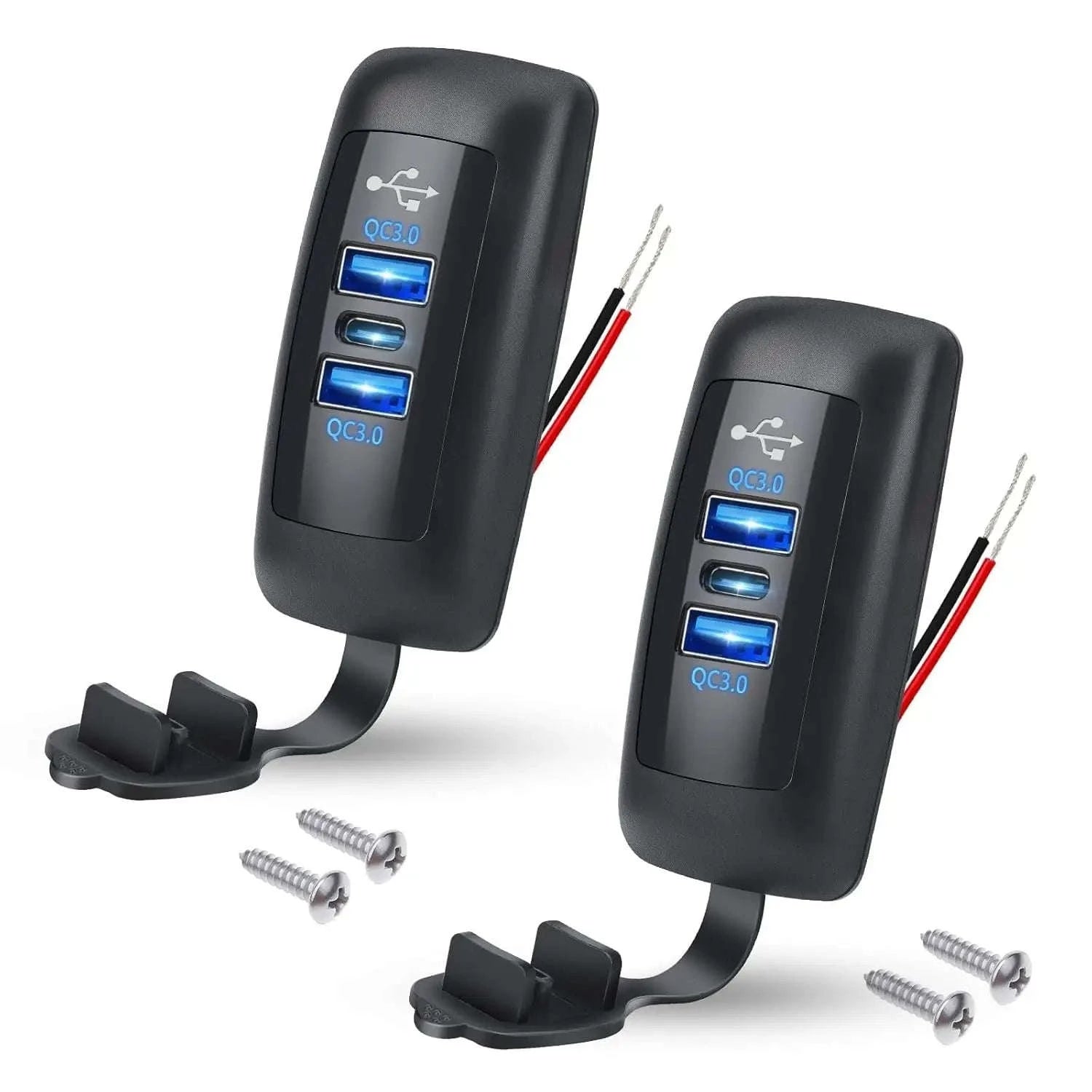 2PCS RV USB Outlet with Dual QC3.0 USB-A and PD3.0 USB-C-2PCS