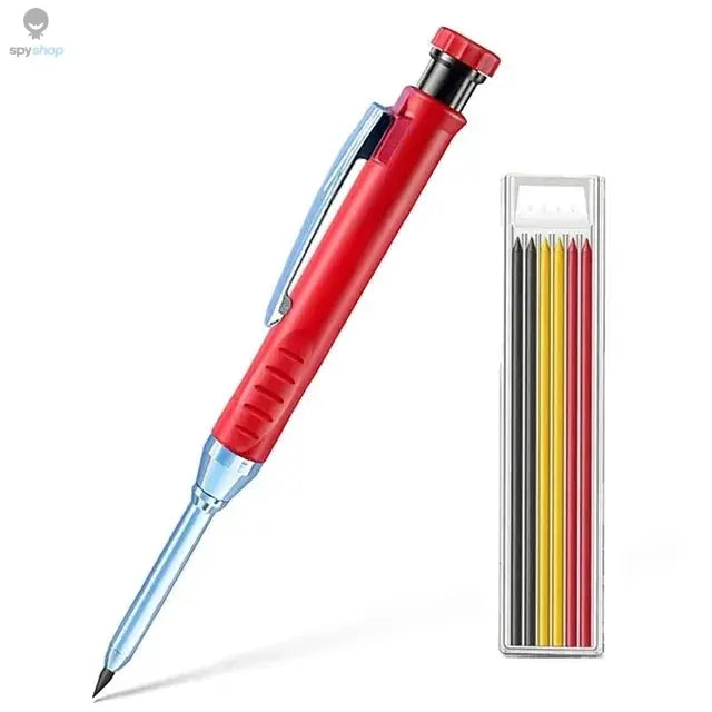 2pcs/set 2.8mm Carpenter Mechanical Pencil with Sharpener for Woodworking Construction Long Head Carpenter Pencil Stationery Spy-shop.com