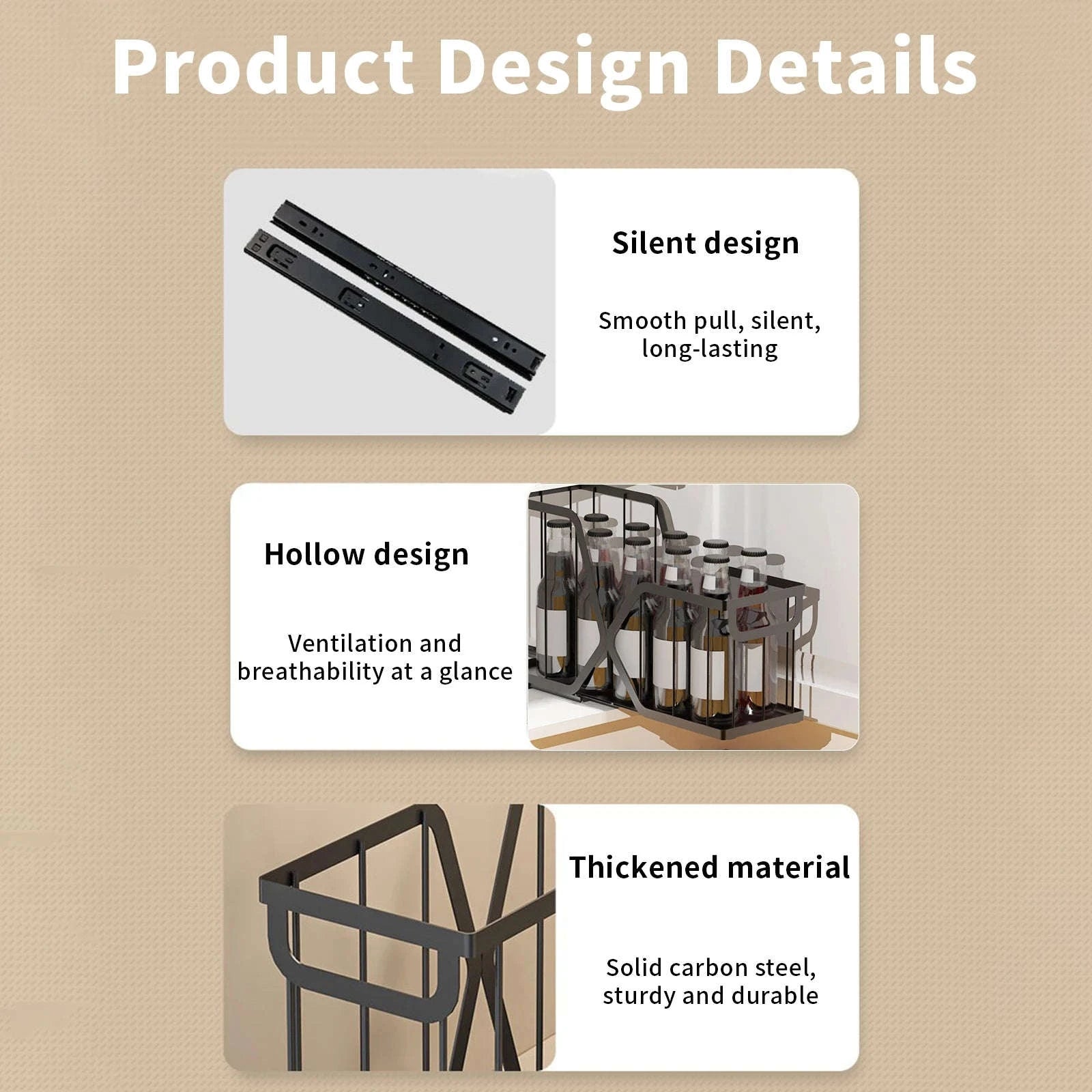 2pcs Slim Pull-Out Cabinet Organizer 14cm Narrow Storage Rack-a set / france