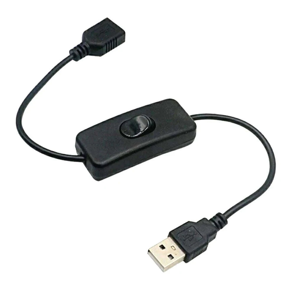 2PCS USB Cable Extension with ON/OFF Switch Toggle-2 Pcs Black