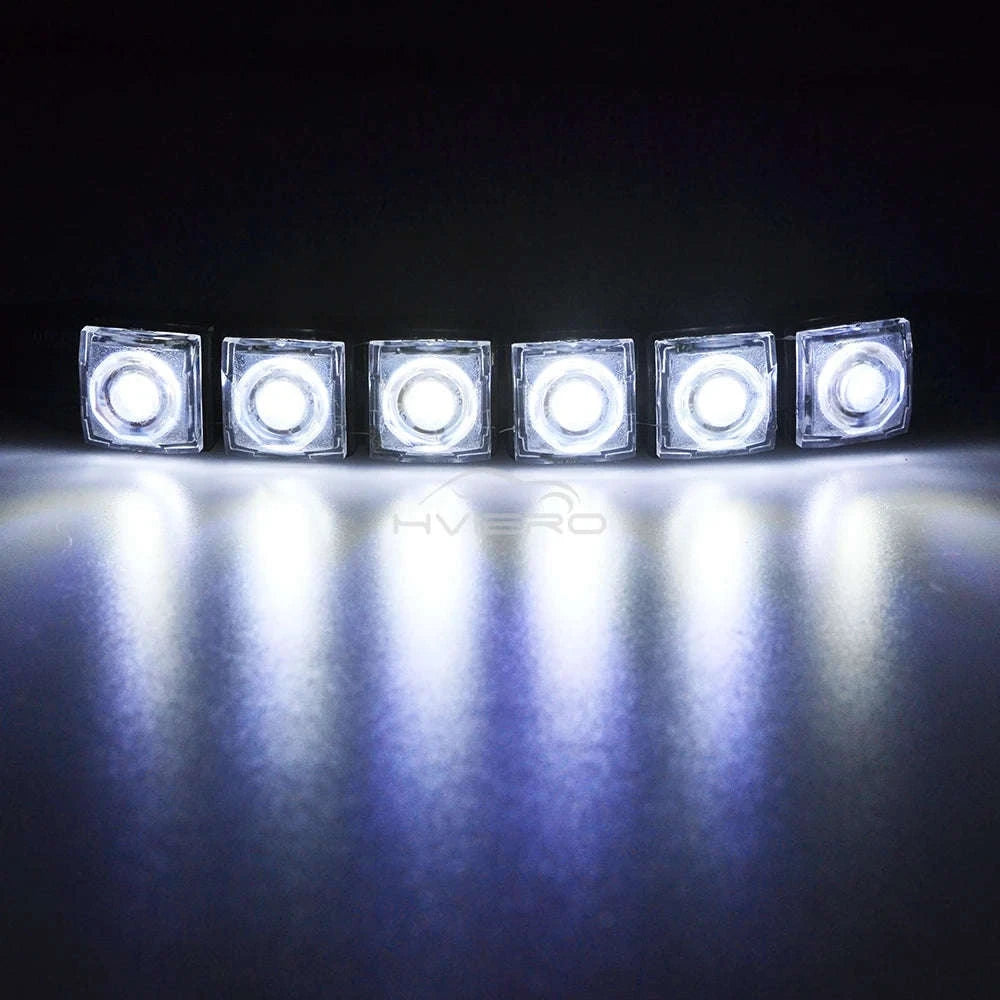 2X Waterproof DRL 6Chips Led Car Auto Decorative Flexible Daytime Running Light Driving Led Strip Headlight Fog Backup Trunk Led-White