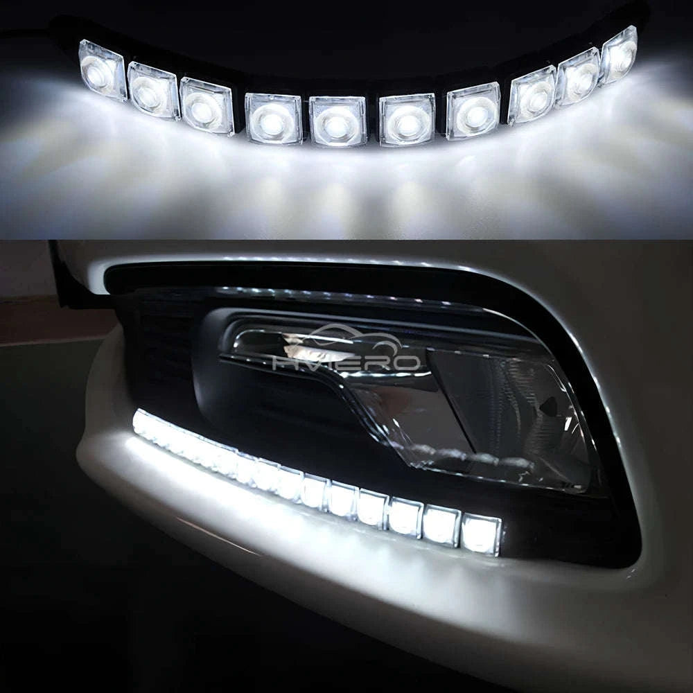 2X Waterproof DRL 6Chips Led Car Auto Decorative Flexible Daytime Running Light Driving Led Strip Headlight Fog Backup Trunk Led-White