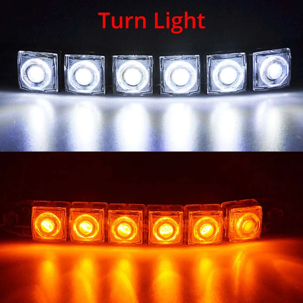 2X Waterproof DRL 6Chips Led Car Auto Decorative Flexible Daytime Running Light Driving Led Strip Headlight Fog Backup Trunk Led-White
