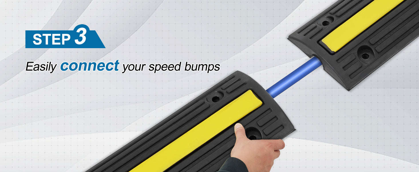 3.28ft Cable Protector Ramp 4 Pack 1 Channel Heavy Duty Rubber Speed Bump-france