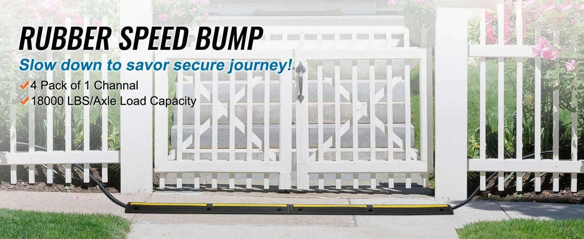 3.28ft Cable Protector Ramp 4 Pack 1 Channel Heavy Duty Rubber Speed Bump-france