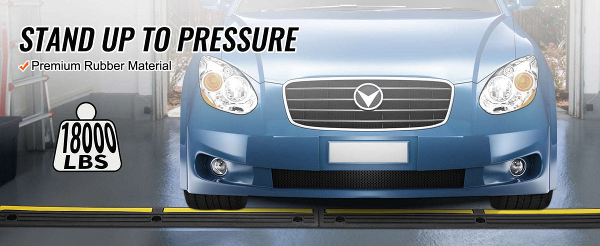 3.28ft Cable Protector Ramp 4 Pack 1 Channel Heavy Duty Rubber Speed Bump-france
